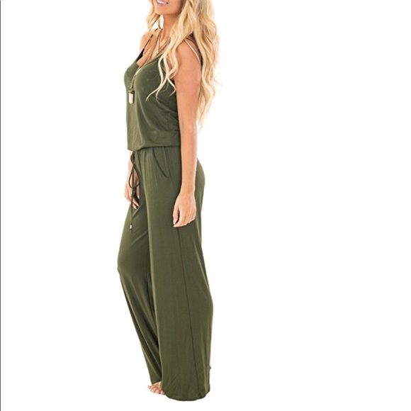 Beautiful women summer solid color jumpsuit - Picture 2 of 4